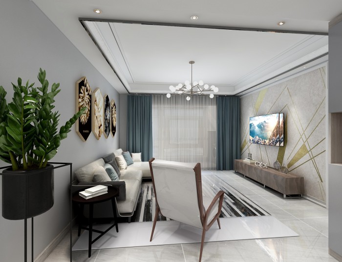 天一仁和天境129㎡現(xiàn)代簡約風格裝修效果圖